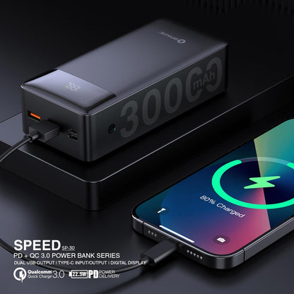 Speed PD + QC 3.0 Power Bank 30000 mAh